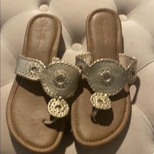 Gold thong sandals